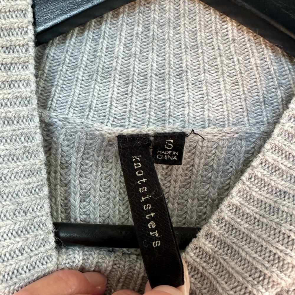 Knot Sisters Gray Cardigan Sweater